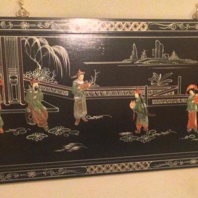 Large Asian wall panel approx 28â€ x  42â€™