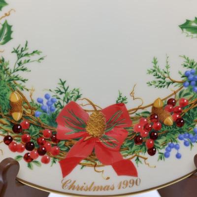 LENOX - Set of (7) Annual Colonial Christmas Wreath Plates, Most W/ Original Boxes