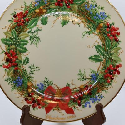 LENOX - Set of (7) Annual Colonial Christmas Wreath Plates, Most W/ Original Boxes