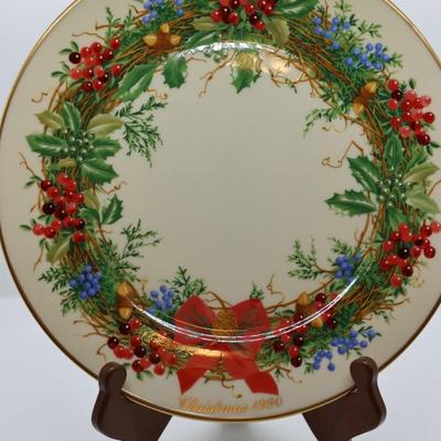 LENOX - Set of (7) Annual Colonial Christmas Wreath Plates, Most W/ Original Boxes