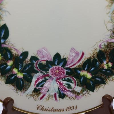 LENOX - Set of (7) Annual Colonial Christmas Wreath Plates, Most W/ Original Boxes
