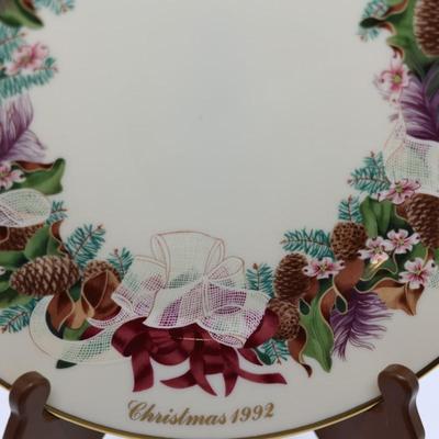 LENOX - Set of (7) Annual Colonial Christmas Wreath Plates, Most W/ Original Boxes