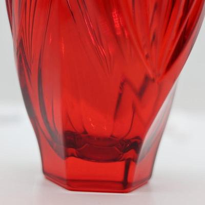 Cranberry Glass Pitcher & (2) Vases