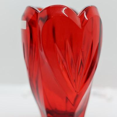 Cranberry Glass Pitcher & (2) Vases