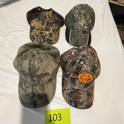 Variety of camouflage ball caps