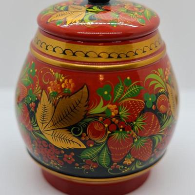 Vintage Russian Khokloma (4) Pieces