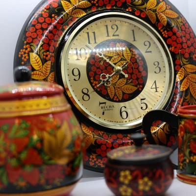 Vintage Russian Khokloma (4) Pieces