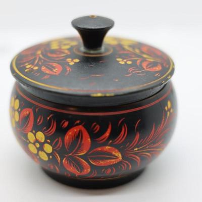 Vintage Russian Khokloma (4) Pieces