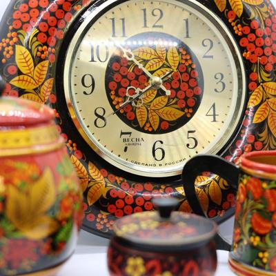 Vintage Russian Khokloma (4) Pieces
