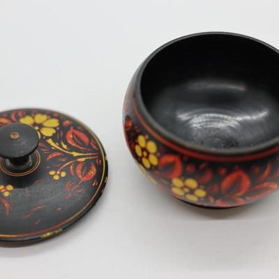 Vintage Russian Khokloma (4) Pieces