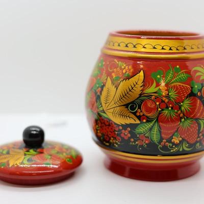 Vintage Russian Khokloma (4) Pieces