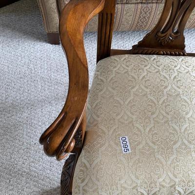 Clean Chippendale Style Ball & Claw Feet Arm Chair