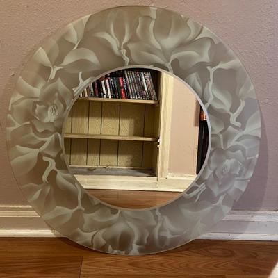 29†round frosted glass contemporary mirror