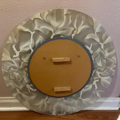 29†round frosted glass contemporary mirror