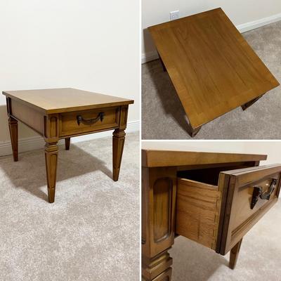 Pair (2) ~ Solid Wood Inlaid End Tables