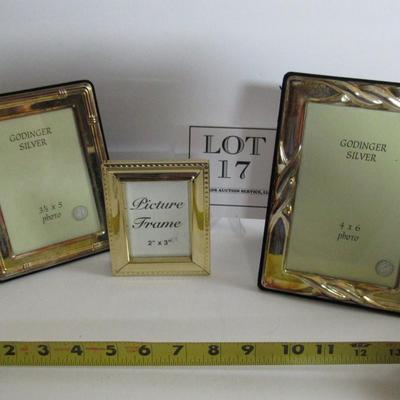 3 Older Metal Picture Frames, 2 Silver Plate