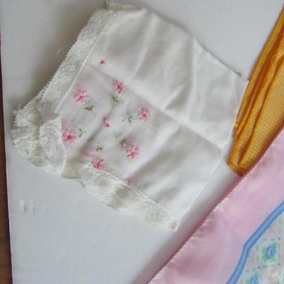 Lot of Ladies Scarves, Hankie, Vintage Gloves