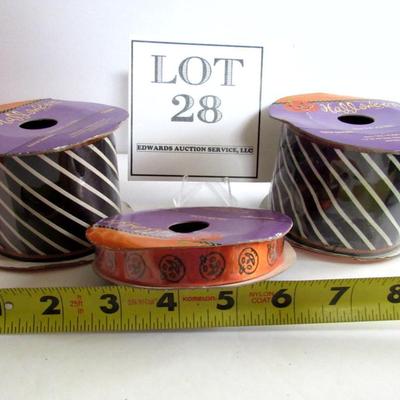 3 Rolls Halloween Ribbon, Unused