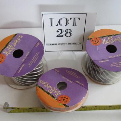 3 Rolls Halloween Ribbon, Unused