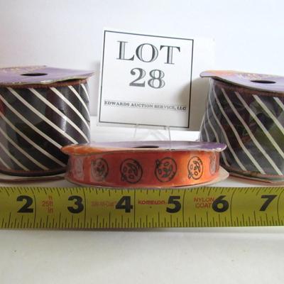 3 Rolls Halloween Ribbon, Unused
