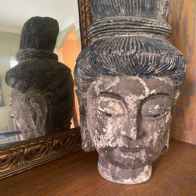 Antique Buddha head from Indonesia