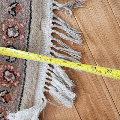 Round Oriental Rug with Fringe 93" diameter