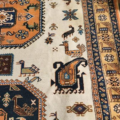 Ornate Oriental Rug Made in Iran Meshkin Tribal10'8"x7'3"