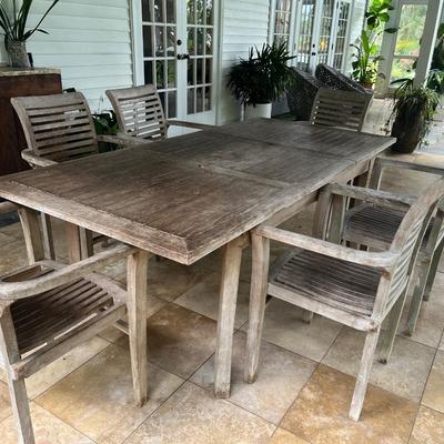 Teak outdoor table and chairs