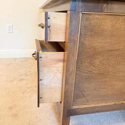 Solid Wood Two (2) Piece Custom Made Desk & Hutch