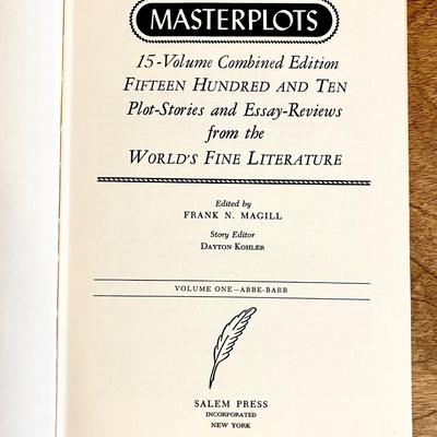 FRANK MAGILL ~ Masterplots ~ Digest Of World Literature ~ Complete 15 Volume Set ~ Hardcover Leather