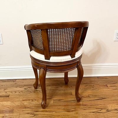 HILLSDALE ~ French Provincial Upholstered Swivel Cane Vanity Chair