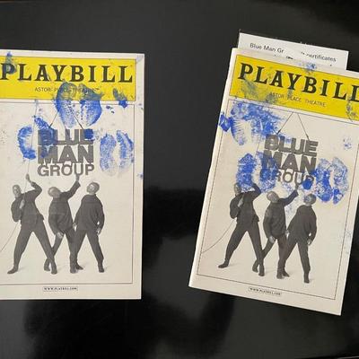 2 Blue Man Group Broadway original cast signed playbills