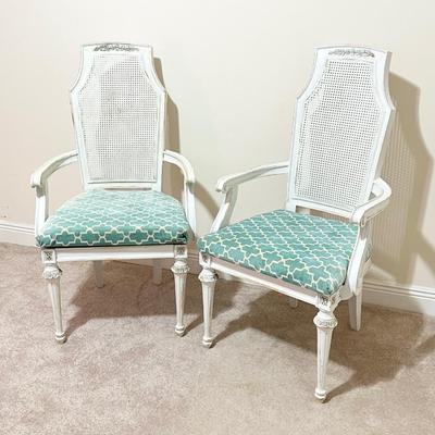 Pair (2) ~ Cane Back Chairs ~ 