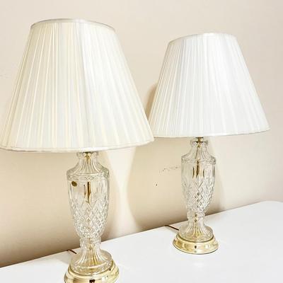 ACTION INDUSTRIES ~ European Collection ~ Pair (2) ~ Lead Crystal Table Lamps