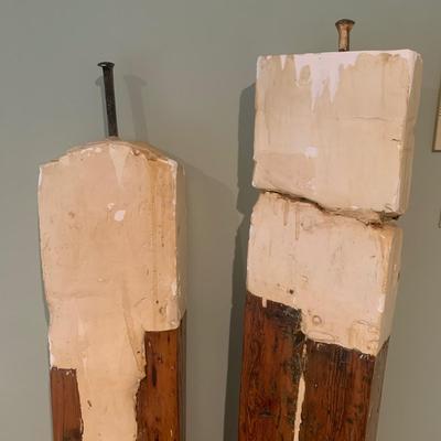 Large Railroad Tie and Plaster Sculpture (B1-KW)