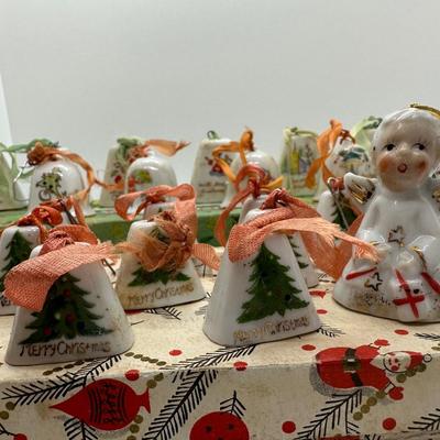Vintage/MCM Japan Ceramic Painted Ornament Bells W/ Original Boxes