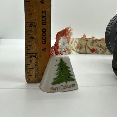 Vintage/MCM Japan Ceramic Painted Ornament Bells W/ Original Boxes