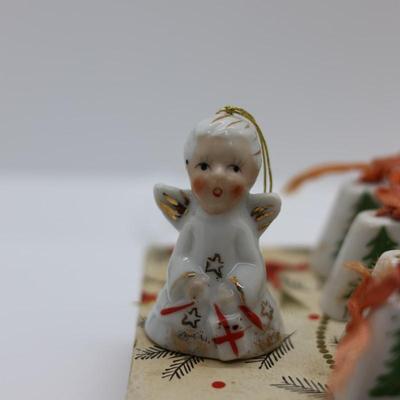 Vintage/MCM Japan Ceramic Painted Ornament Bells W/ Original Boxes