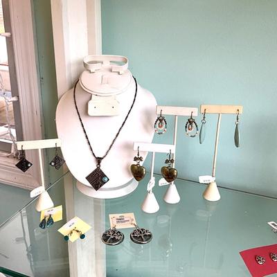 379 Trees and Turquoise Necklace and Seven Pairs of Earrings