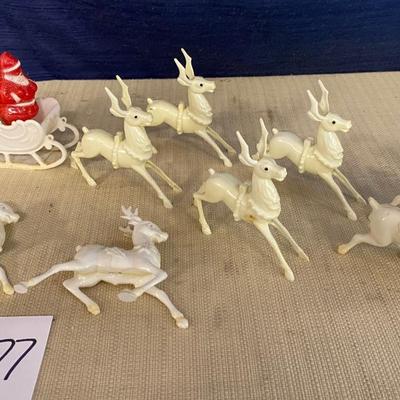 Vintage Santa Sleigh and Reindeer