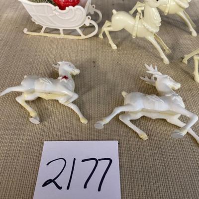 Vintage Santa Sleigh and Reindeer