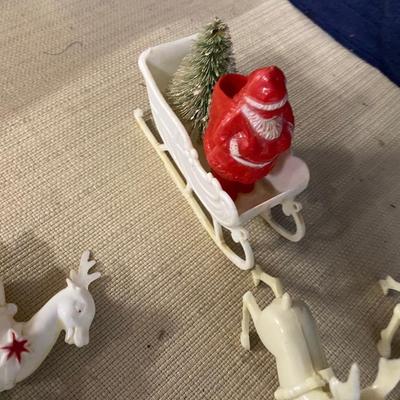 Vintage Santa Sleigh and Reindeer