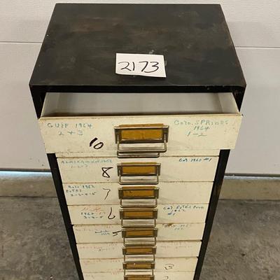 Vintage 10 Drawer Steel Cabinet