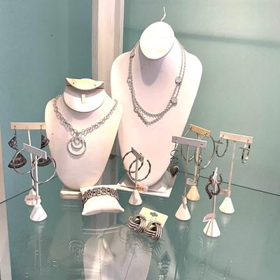 383 Large Silvertone Jewelry Lot