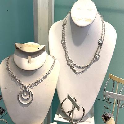 383 Large Silvertone Jewelry Lot