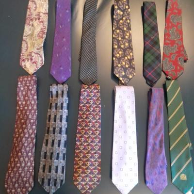 Twelve Neck Ties Joseph Abboud, Hunting horn, Glenlivet, Secours and other brands