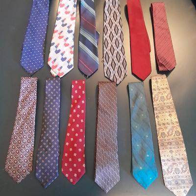 Twelve Neck Ties Perry Ellis, JB Britton, Cervantes, May D&F. Webley and other brands