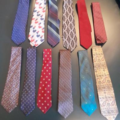 Twelve Neck Ties Perry Ellis, JB Britton, Cervantes, May D&F. Webley and other brands