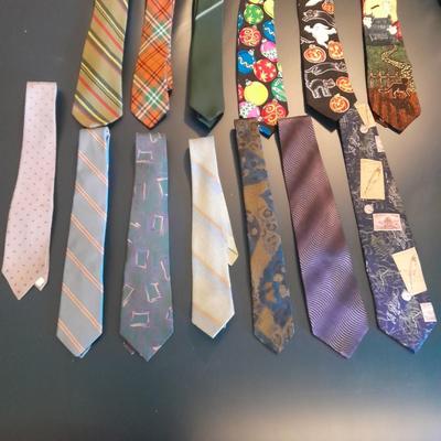 Twelve Neck Ties American Tradition, Halloween & Christmas prints, Cellini, and other brands