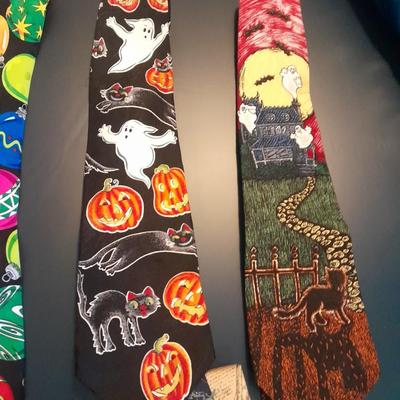 Twelve Neck Ties American Tradition, Halloween & Christmas prints, Cellini, and other brands